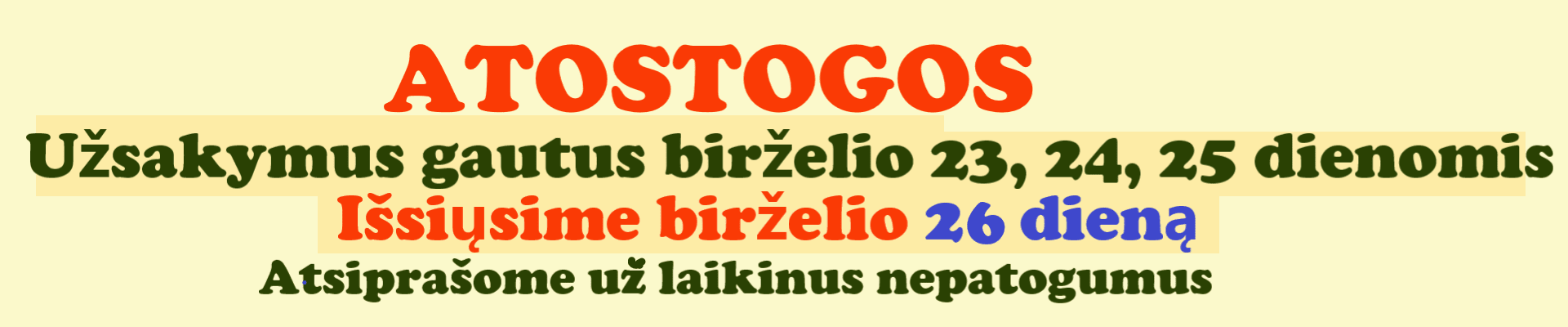 laikas pristatymo