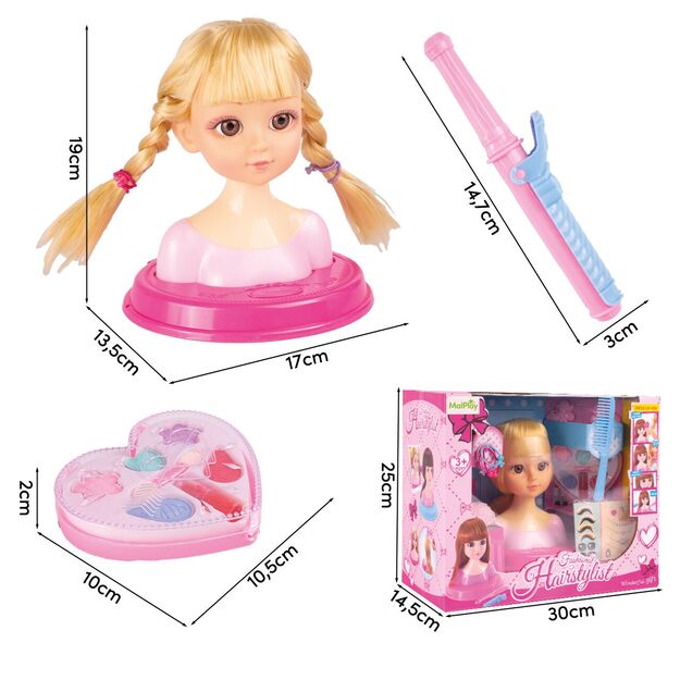 Lėlės galva šukavimui ir makiažui su aksesuarais 2
