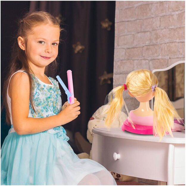 Lėlės galva šukavimui ir makiažui su aksesuarais 4