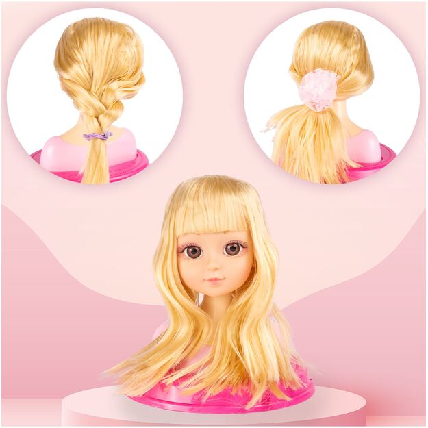 Lėlės galva šukavimui ir makiažui su aksesuarais 5