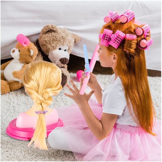 Lėlės galva šukavimui ir makiažui su aksesuarais 6