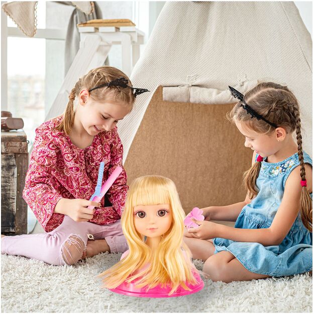 Lėlės galva šukavimui ir makiažui su aksesuarais 7