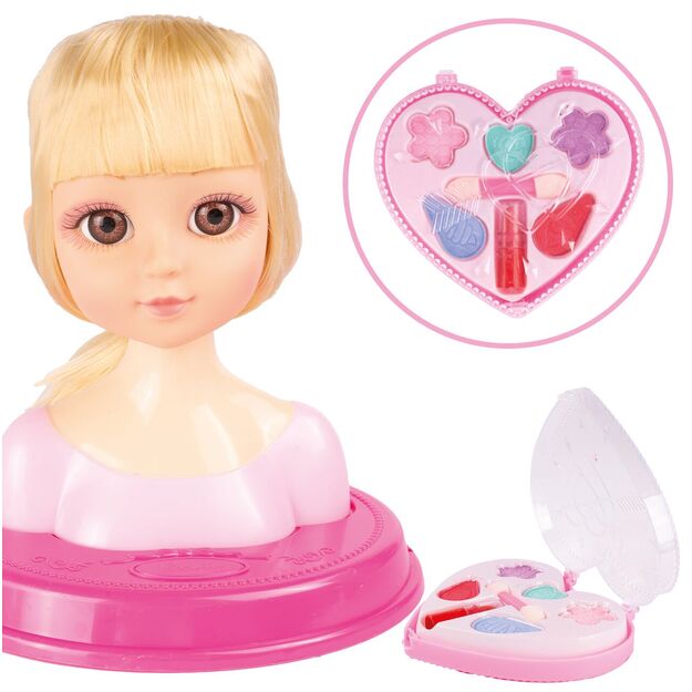 Lėlės galva šukavimui ir makiažui su aksesuarais 9