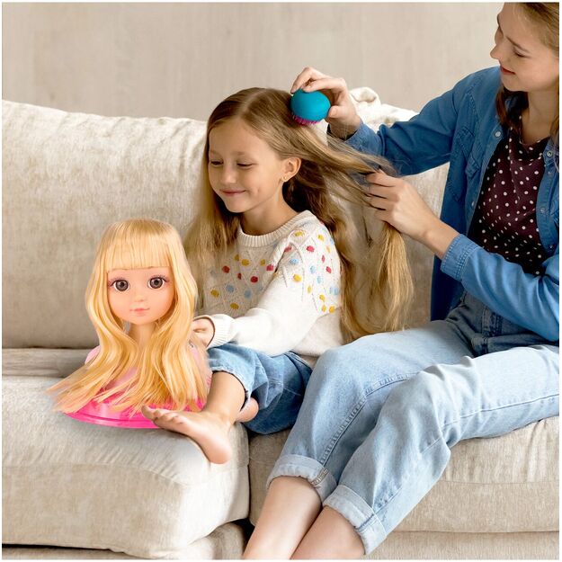 Lėlės galva šukavimui ir makiažui su aksesuarais 8
