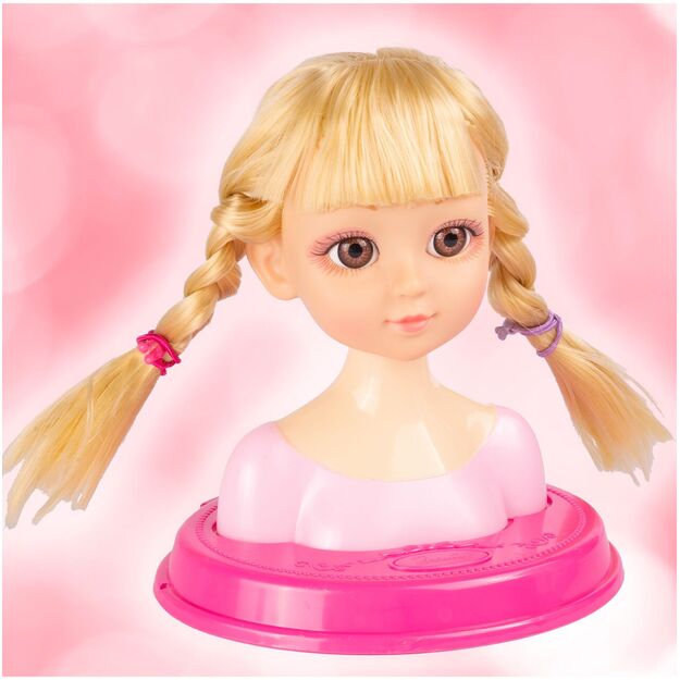 Lėlės galva šukavimui ir makiažui su aksesuarais 11