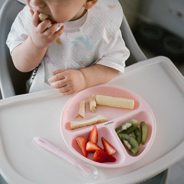 Babyono lėkštutė silikoninė neslystanti rožinė