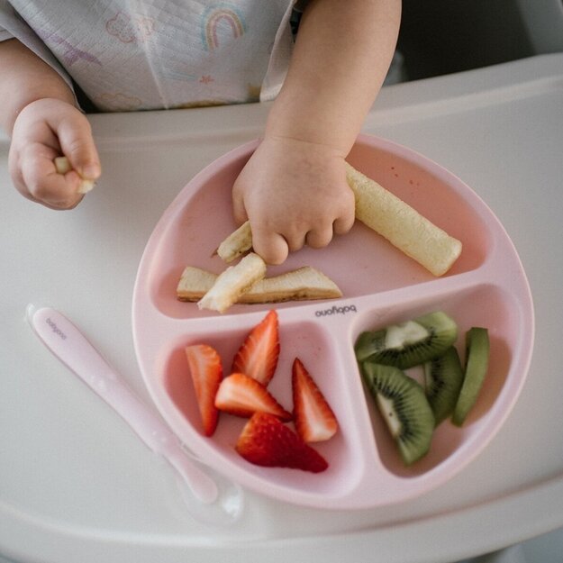 Babyono lėkštutė silikoninė neslystanti rožinė