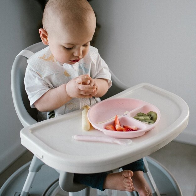 Babyono lėkštutė silikoninė neslystanti rožinė