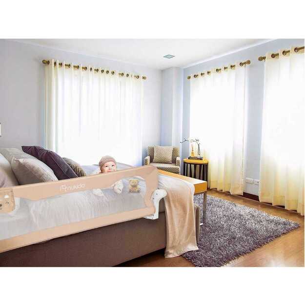Apsauginis turėklas lovai Nukido 150 x 42 x 35 cm, smėlio spalvos