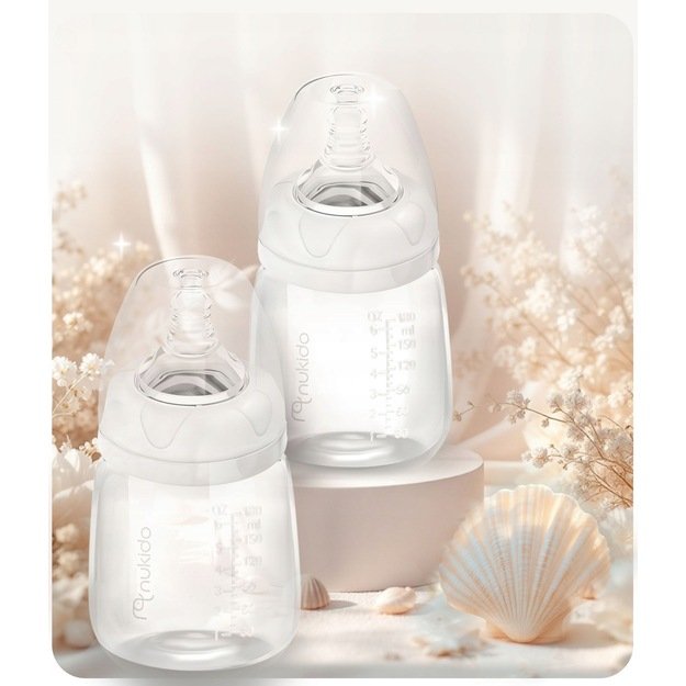 PP pieno buteliukų rinkinys 2 vienetai Nukido 0+, 180 ml