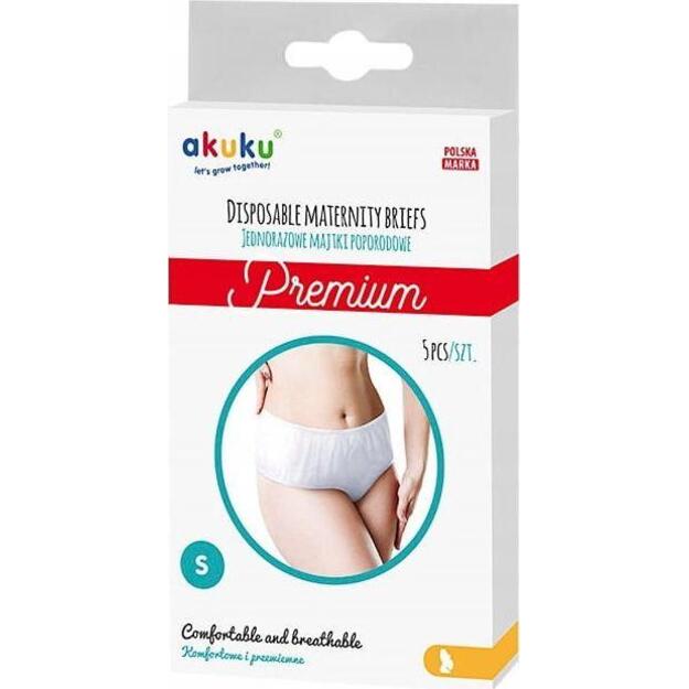 AKUKU vienkartinės kelnaitės po gimdymo PREMIUM, S, 5 vnt.