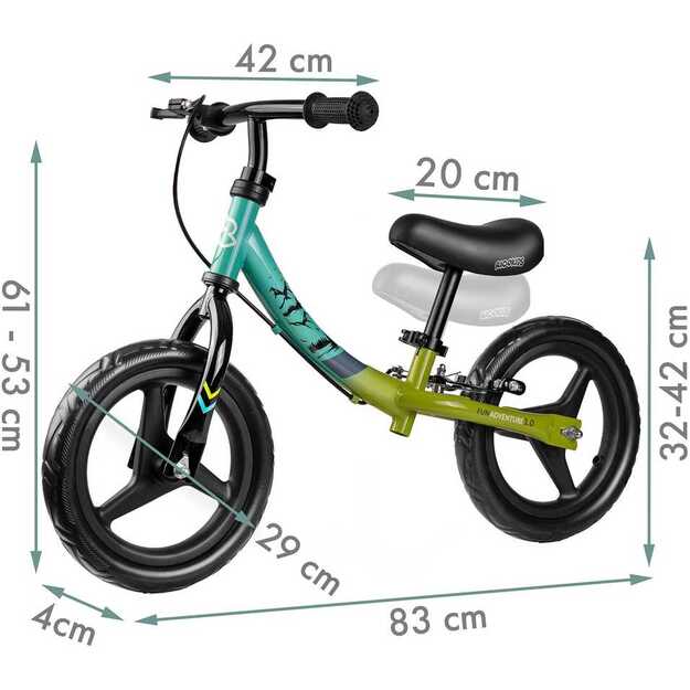 Ricokids „Fun Adventure“ vaikiškas balansinis dviratis 4