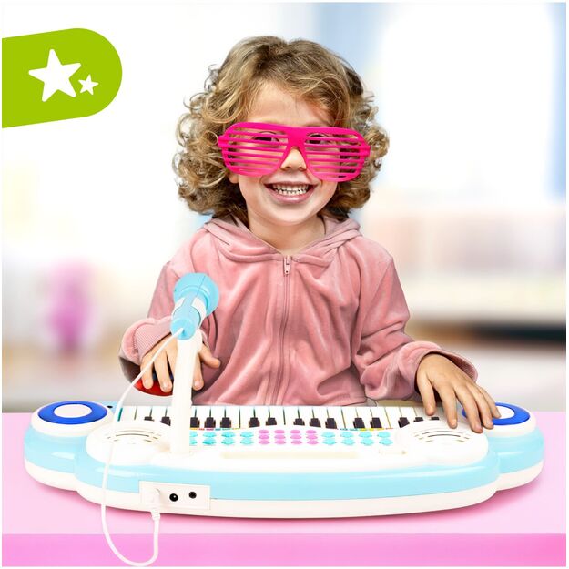 Vaikiškas pianinas su mikrofonu ir kėde 8