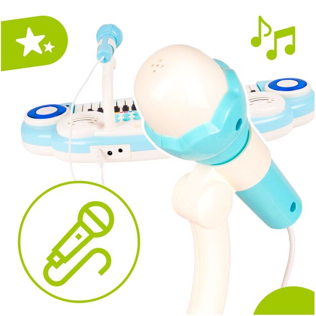 Vaikiškas pianinas su mikrofonu ir kėde 9