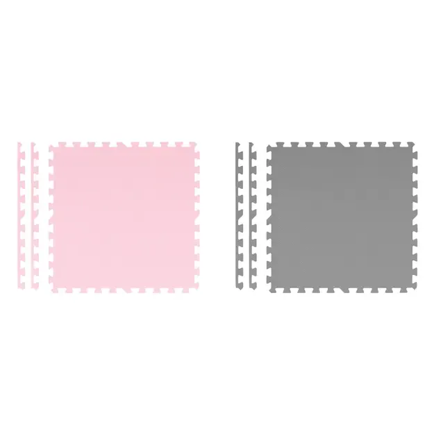 Didelis putplasčio dėlionės kilimėlis, pilkai rožinės spalvos, Ricokids, 180x180cm, 9 vnt. 6