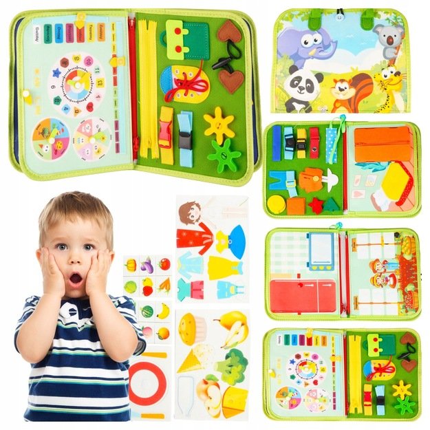 Montessori manipuliacinė lavinamoji veiklos knyga - lagaminas