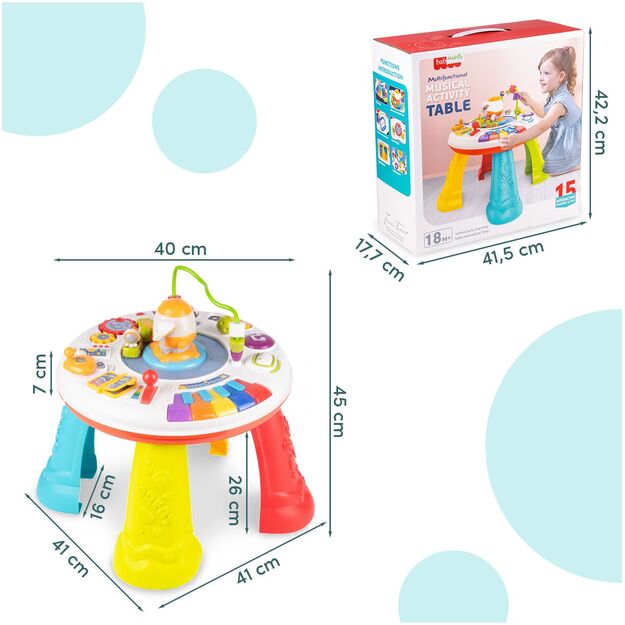 Interaktyvus lavinamasis muzikinis staliukas su garsu ir šviesa 1