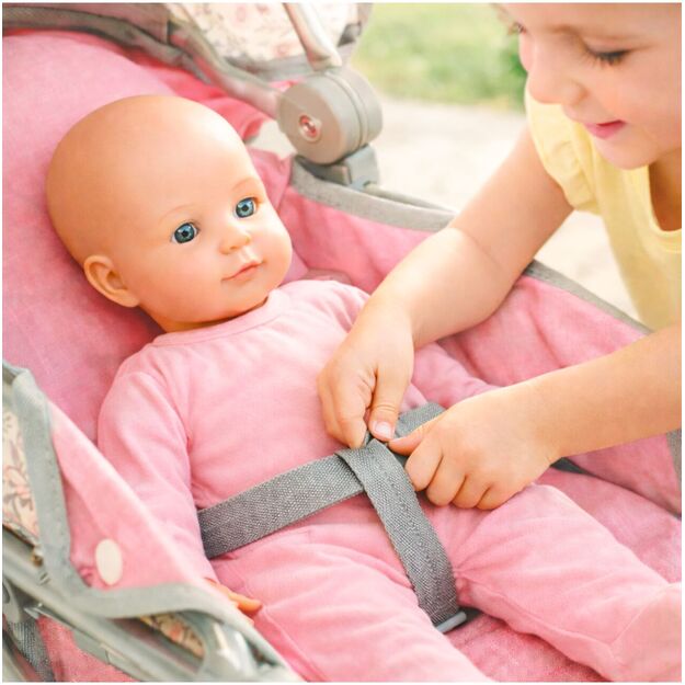 Vežimėlis lėlei gondola - nešioklė su rankine 11