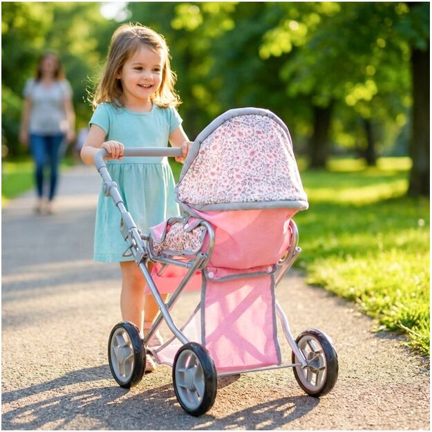 Vežimėlis lėlei gondola - nešioklė su rankine 9