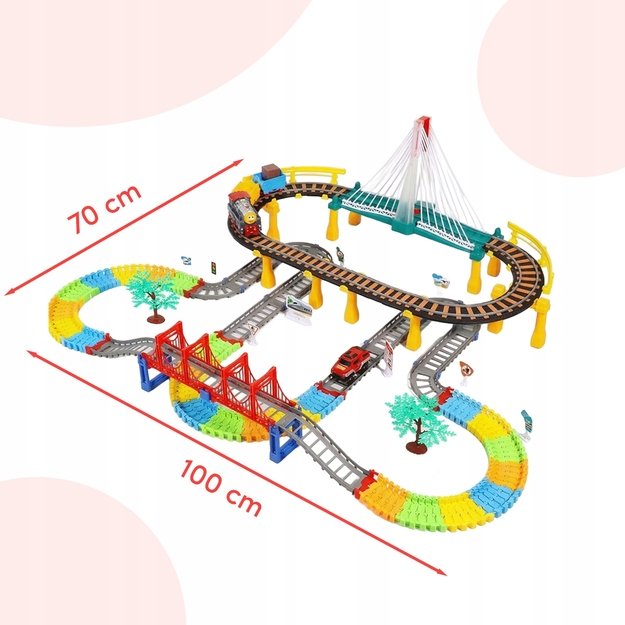 Žaislinė trasa elektrinis traukinys su tiltu, 212 vnt. 1