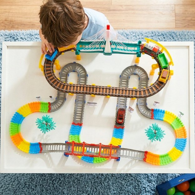 Žaislinė trasa elektrinis traukinys su tiltu, 212 vnt. 7