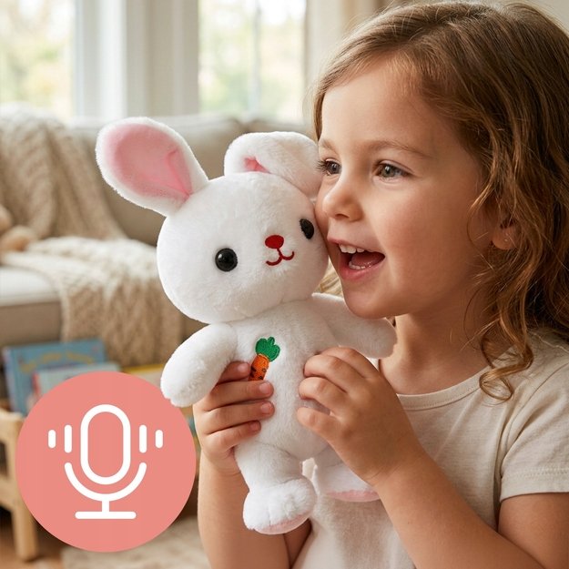 Minkštas žaislas vaikščiojantis, dainuojantis zuikutis, talismanas 6