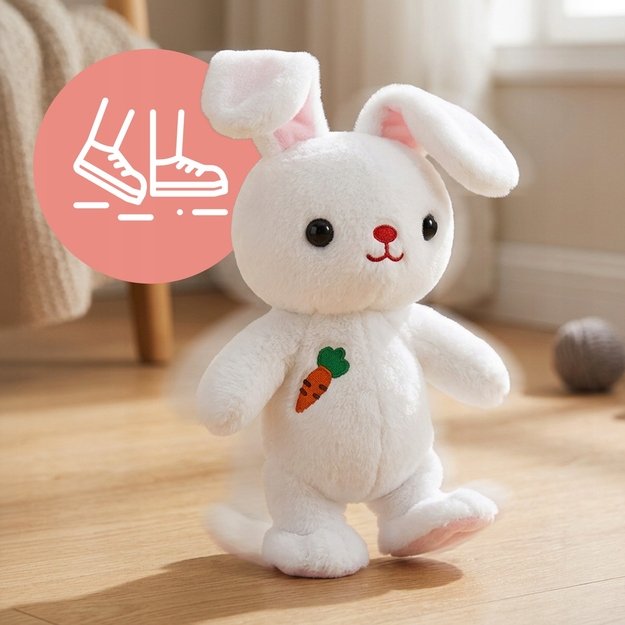 Minkštas žaislas vaikščiojantis, dainuojantis zuikutis, talismanas 3