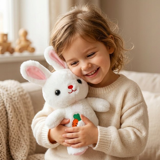 Minkštas žaislas vaikščiojantis, dainuojantis zuikutis, talismanas 7