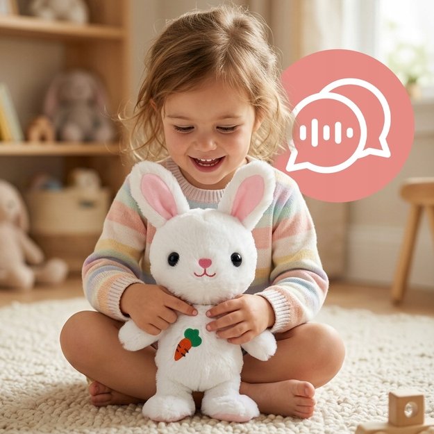 Minkštas žaislas vaikščiojantis, dainuojantis zuikutis, talismanas 8