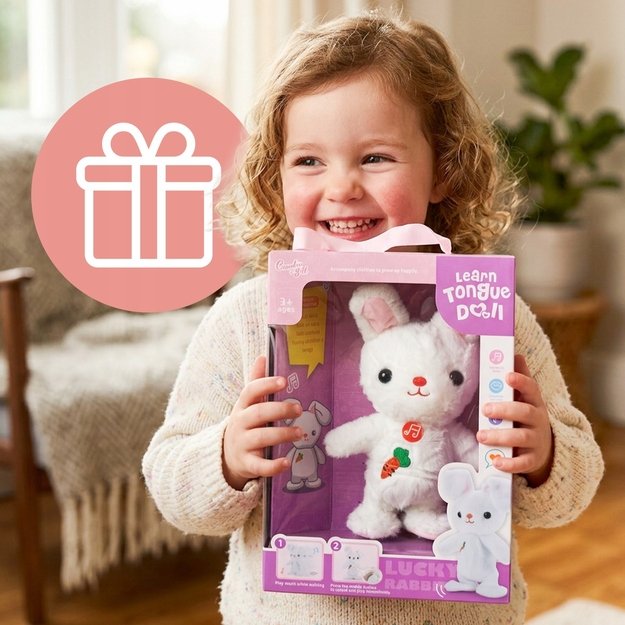 Minkštas žaislas vaikščiojantis, dainuojantis zuikutis, talismanas 9