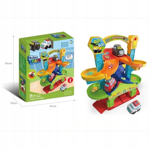 Žaislinė spiralinė lenktynių trasa kūdikiams su 2 sutomobiliais 8