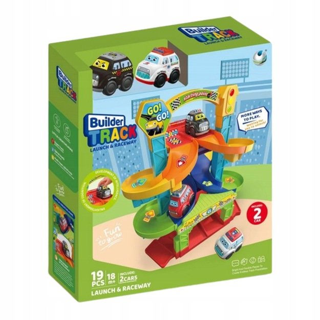 Žaislinė spiralinė lenktynių trasa kūdikiams su 2 sutomobiliais 5