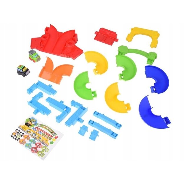 Žaislinė spiralinė lenktynių trasa kūdikiams su 2 sutomobiliais 4