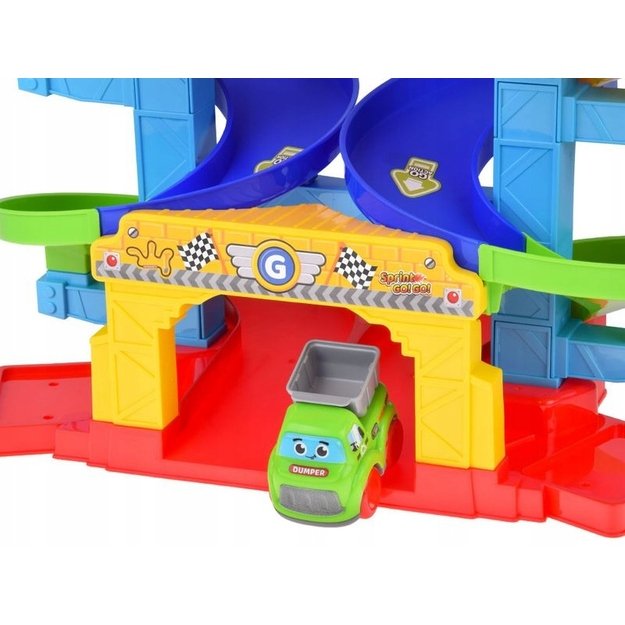 Žaislinė spiralinė lenktynių trasa kūdikiams su 2 sutomobiliais 3