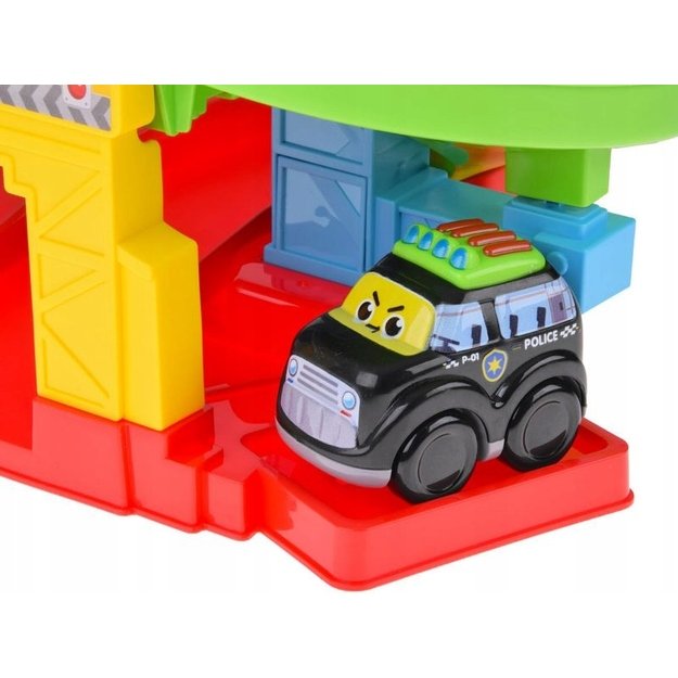 Žaislinė spiralinė lenktynių trasa kūdikiams su 2 sutomobiliais 9