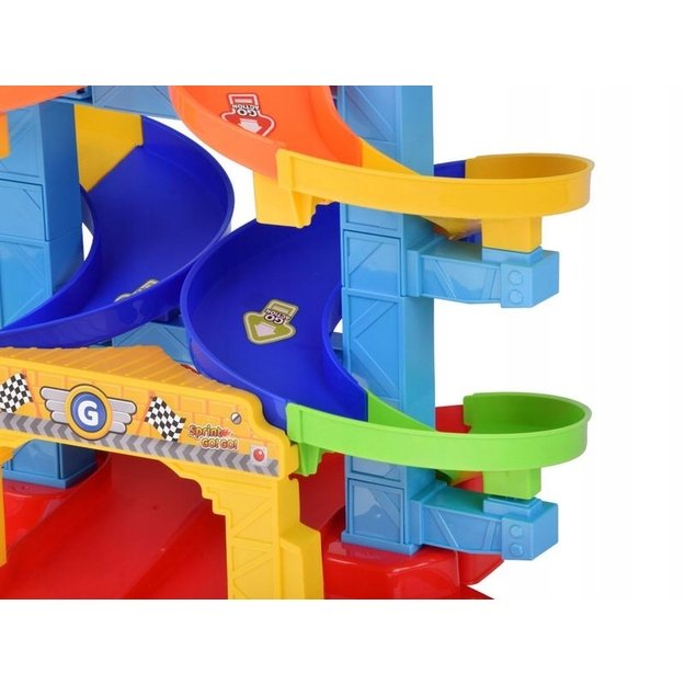 Žaislinė spiralinė lenktynių trasa kūdikiams su 2 sutomobiliais 12