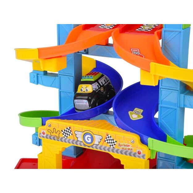 Žaislinė spiralinė lenktynių trasa kūdikiams su 2 sutomobiliais 11