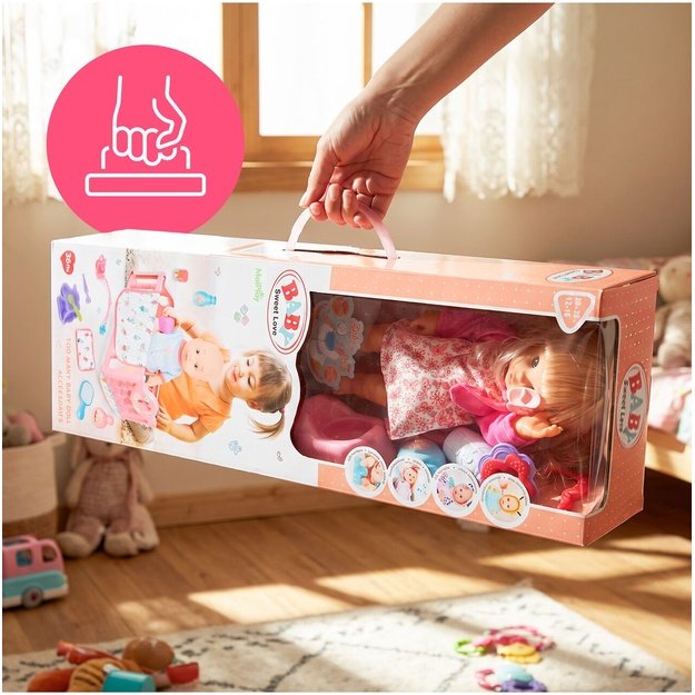 Lėlė „Baby Sweet Love“ su lovyte ir priedais, 32 cm