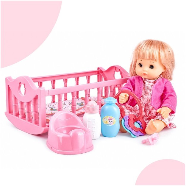 Lėlė „Baby Sweet Love“ su lovyte ir priedais, 32 cm