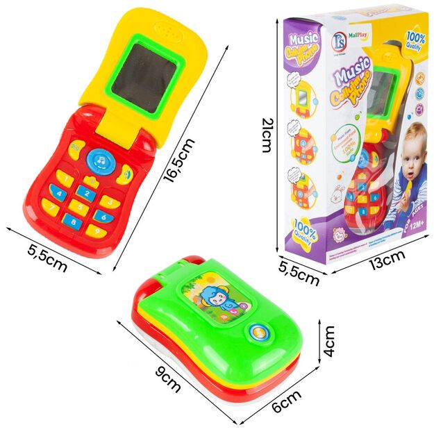 Interaktyvus spalvingas vaikiškas telefonas 2