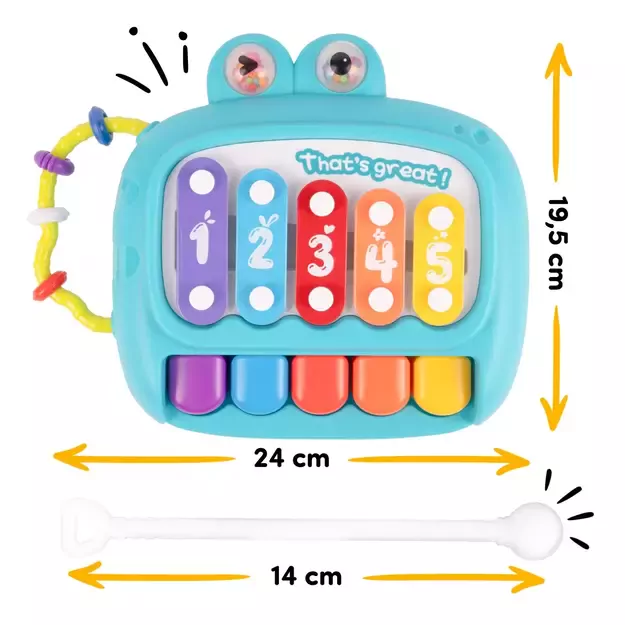 Interaktyvus metalofonas, pianinas kūdikiams Dinozauras