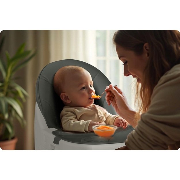 Ricokids Mani maitinimo kėdutė reguliuojama 3in 1, pilka