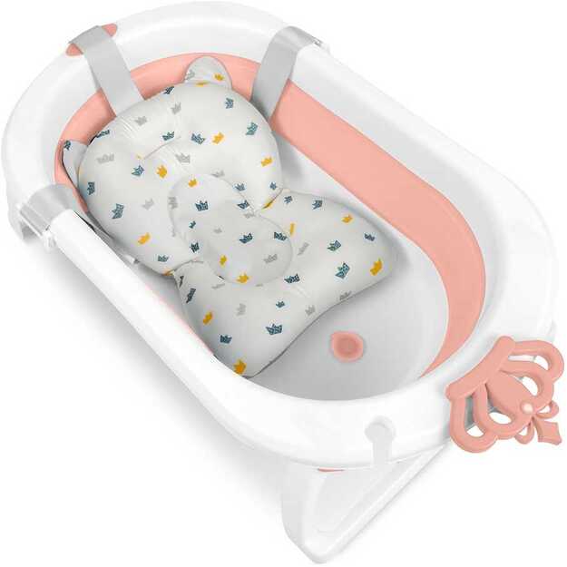 Sulankstoma vonia vaikams, kūdikiams su įdėklu Ricokids RK-286 balta ir rožinė 2