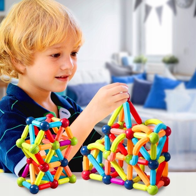 Magnetinis konstruktorius 3D, 80 detalių   2