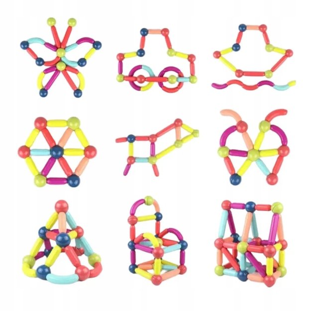 Magnetinis konstruktorius 3D, 80 detalių   7