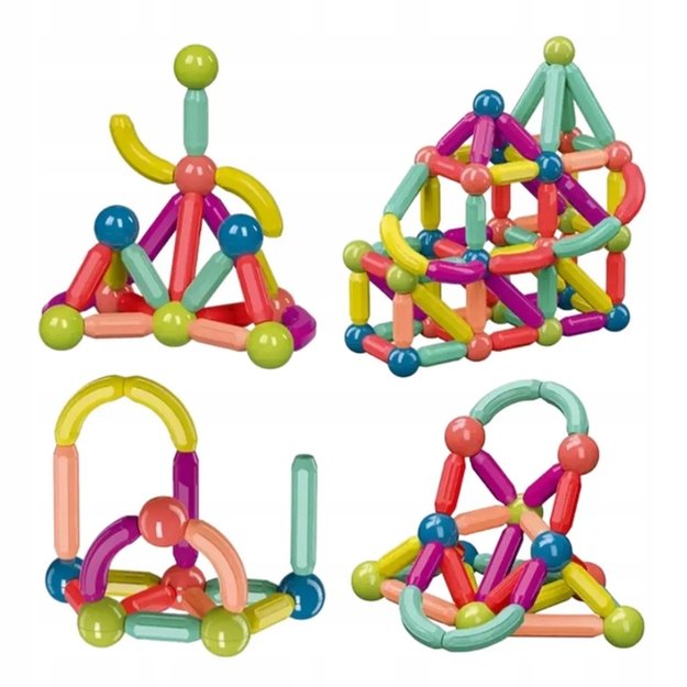 Magnetinis konstruktorius 3D, 80 detalių   10