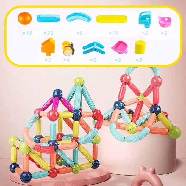 Magnetinis konstruktorius 3D, 80 detalių   8