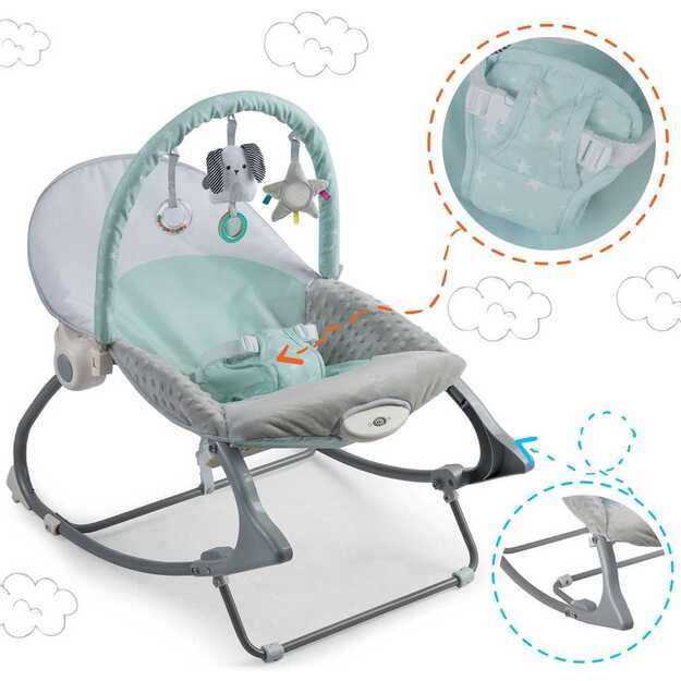 Nukido gultukas, kėdutė, supuoklė kūdikiams, mėtinė	 5