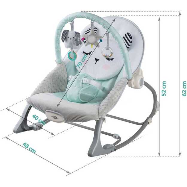 Nukido gultukas, kėdutė, supuoklė kūdikiams, mėtinė	 11