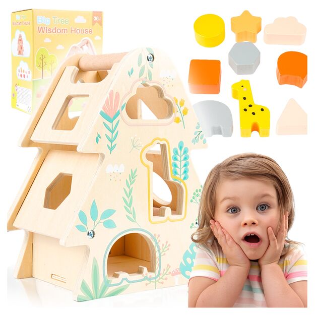 Medinė dėlionė rūšiuoklis Eglutė